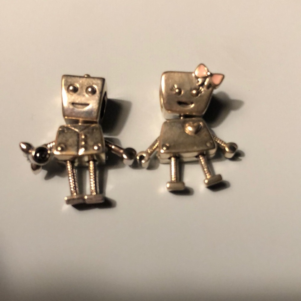 Pandora Bella Bot and Rob Bot Charms- used, fair condition